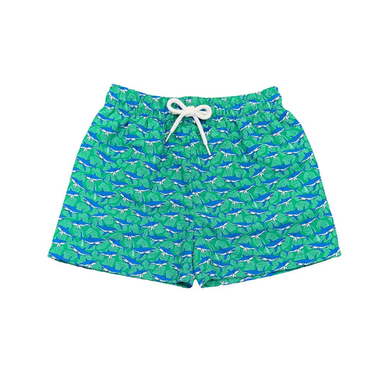 Saint Simons Swim Trunk - Green Shark