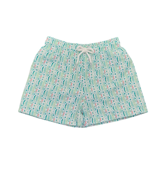 Saint Simons Swim Trunk - White Ikat