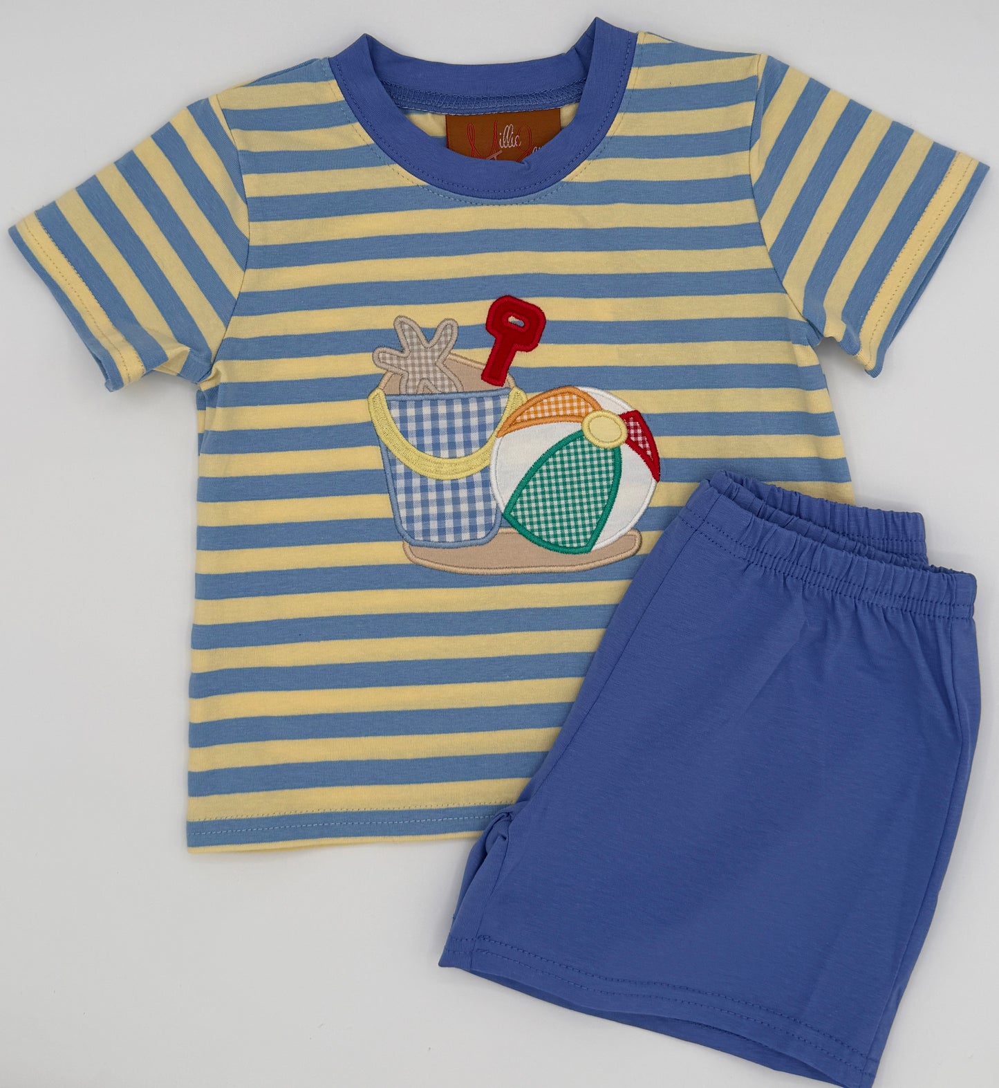 Beach Fun Applique Boys Short Set