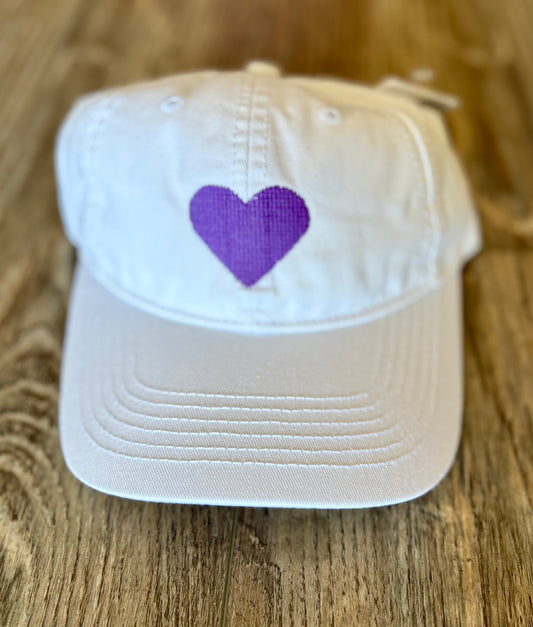 Purple Heart Baseball Hat-White