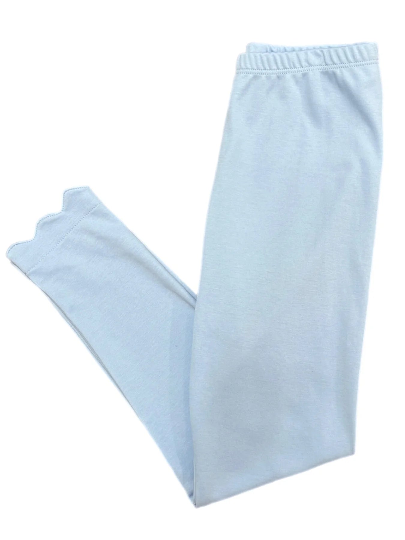 Light Blue Scalloped Leggings