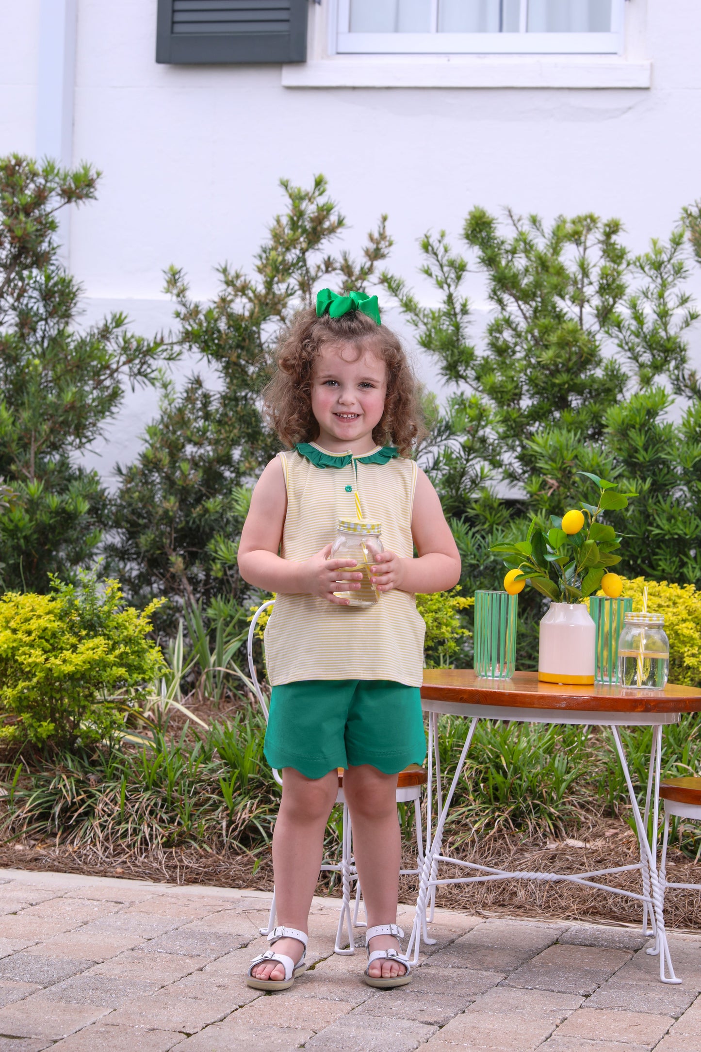 Nora Short Set - Yellow/Green