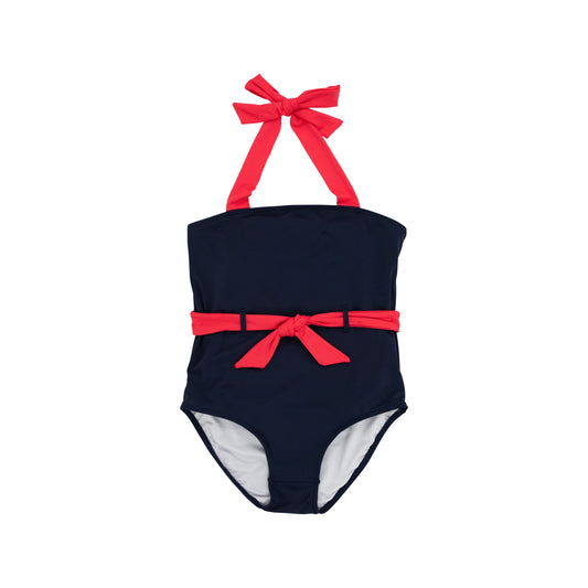 Palm Beach Bathing Suit - Navy/Red