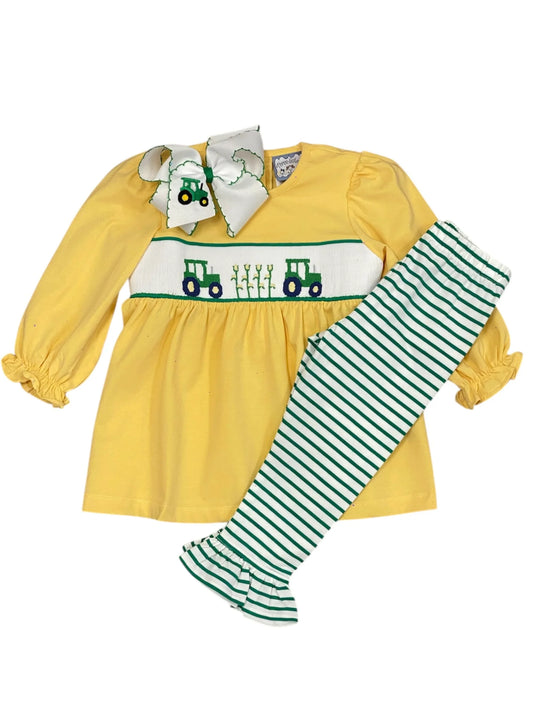 Harvest Time Smocked Ruffle Pant Set