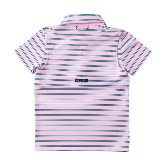 Boys Short Sleeve Pro Performance Polo - Pink Frosting