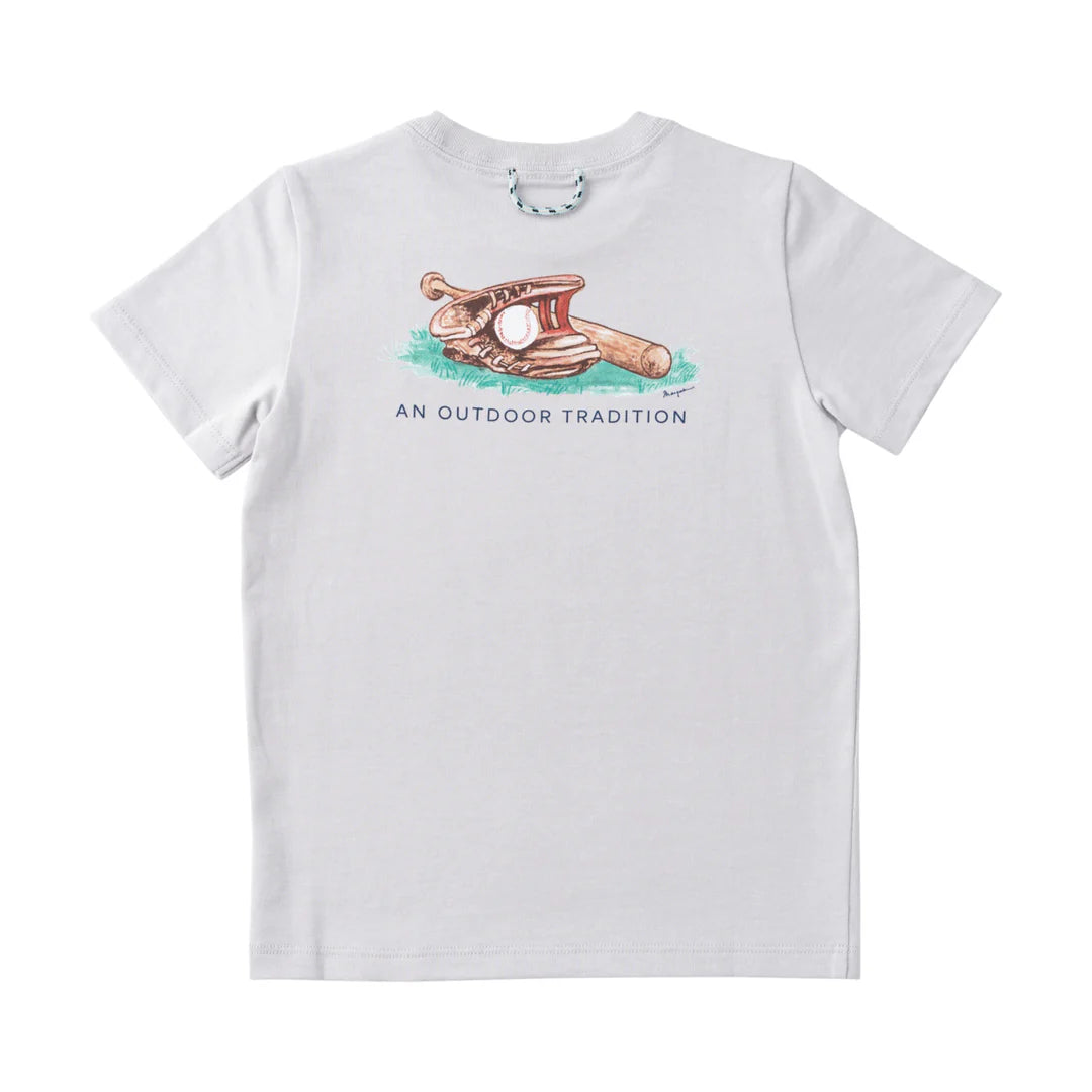 Kid's Cotton Short Sleeve T-Shirt - Baseball Glove Art