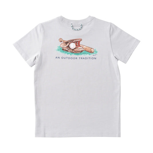 Kid's Cotton Short Sleeve T-Shirt - Baseball Glove Art
