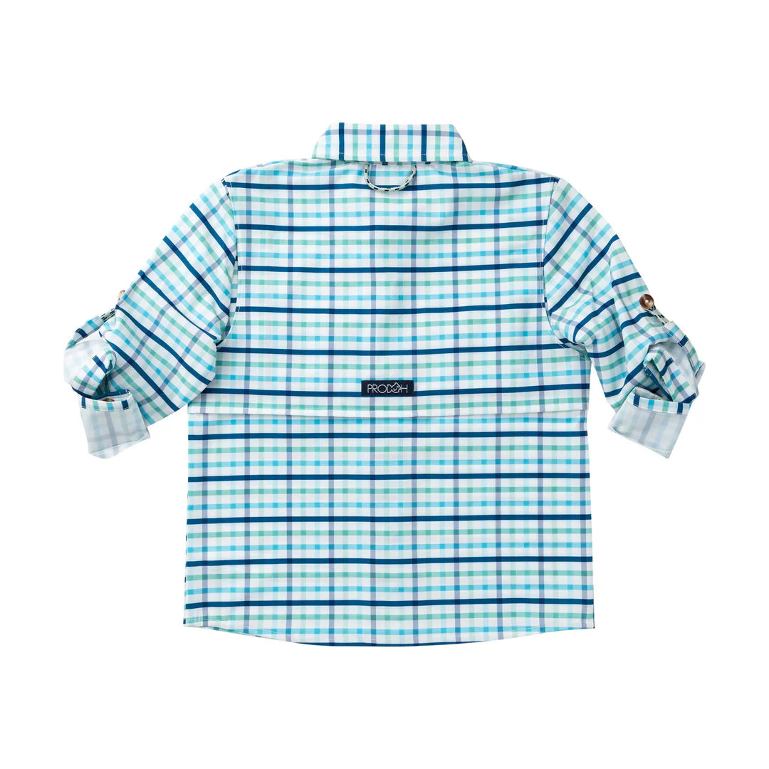 Long Sleeve Founders Kids Fishing Shirt - Pawleys Plaid