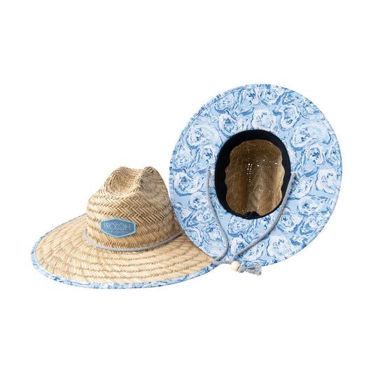 Adult Straw Lifegaurd Hat In Oyster Print