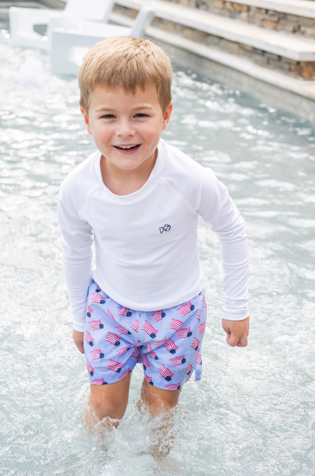 Boy's Boogie Board Swim Trunks - American Flag