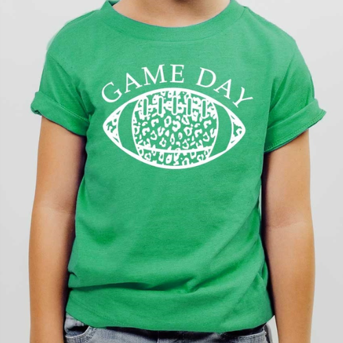 Leopard Football Graphic Tee - Kelly Green