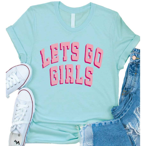 Lets Go Girls Graphic Tee - Ice Blue