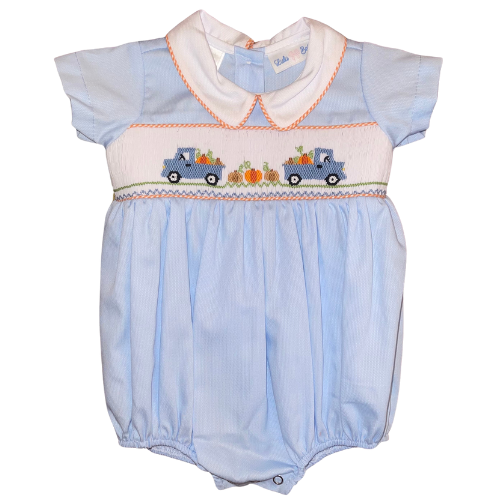 Noah Pumpkins Smocked Bubble