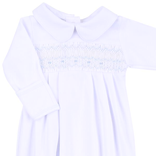 Andrew Smocked Gown - Light Blue