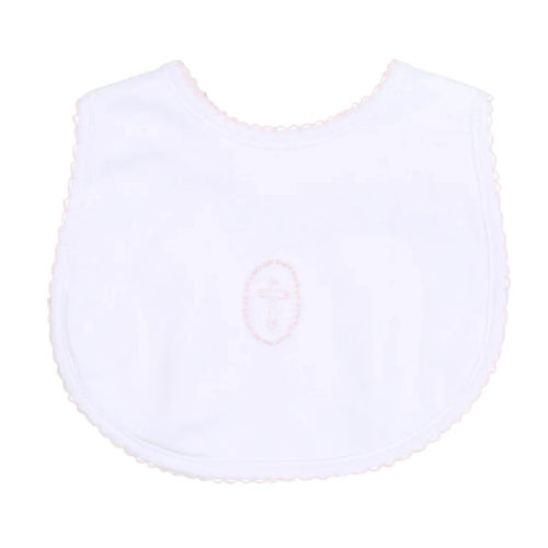 Pink Blessed Embroidered Bib