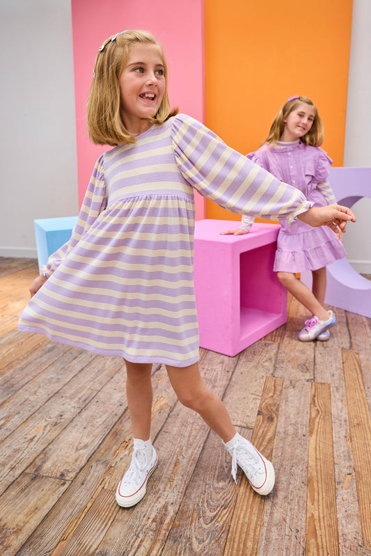 Lavender Stripe Rugby Dress