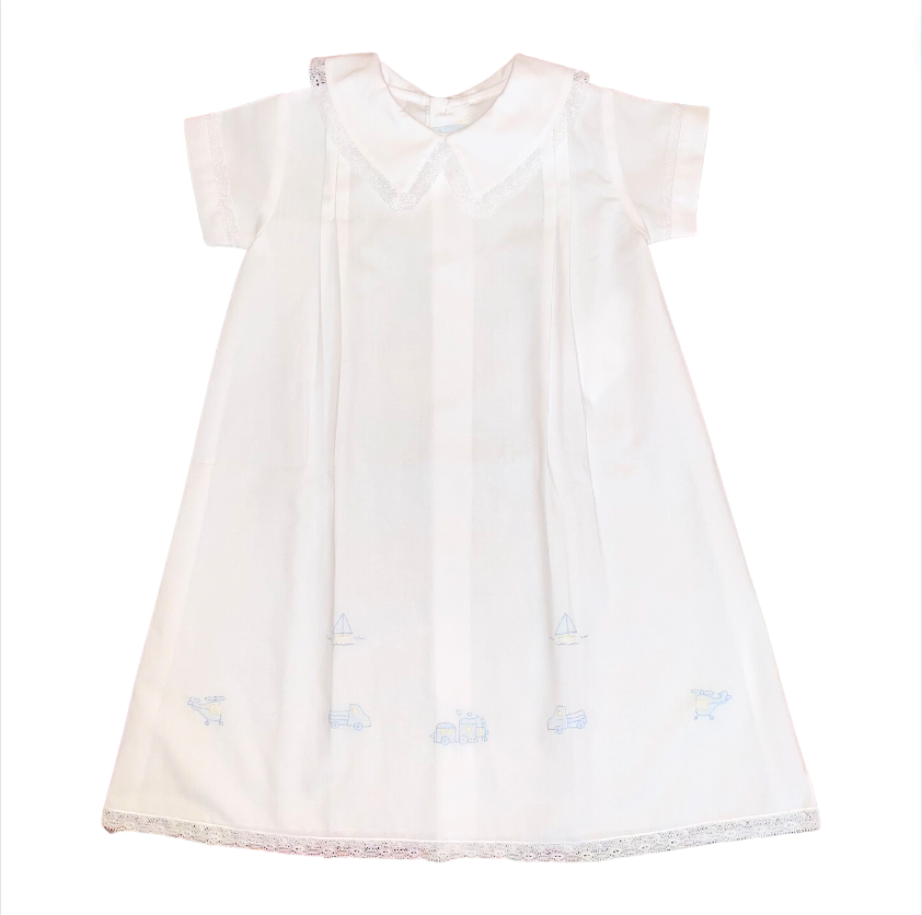 Transport Long Daygown - White/Blue