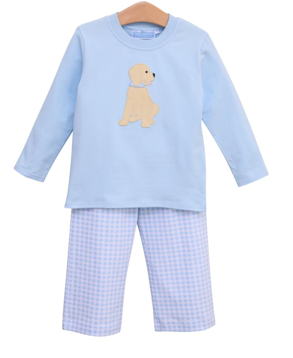 Puppy Pants Set - Blue