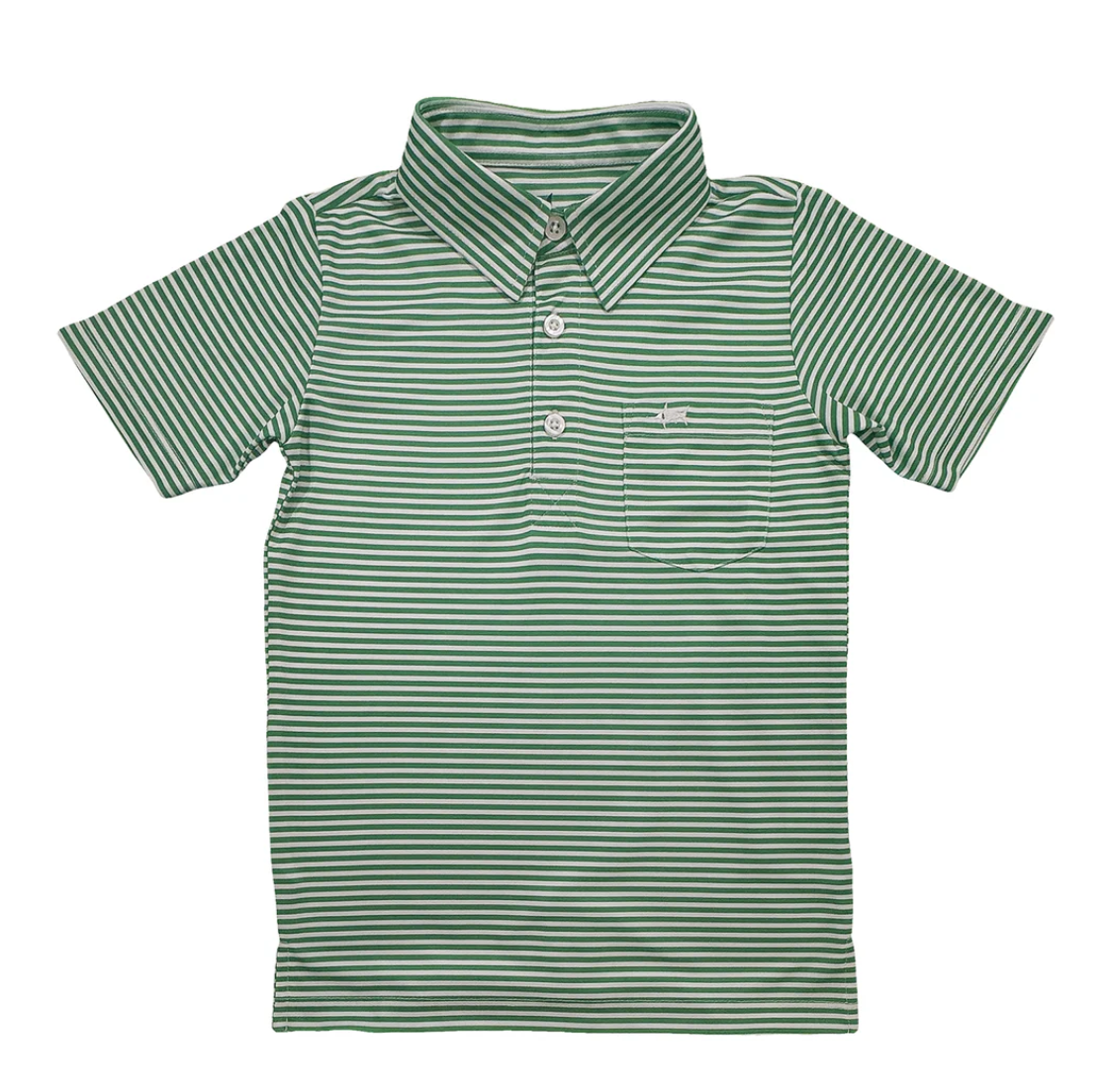 Inshore Performance Polo - Green Stripe