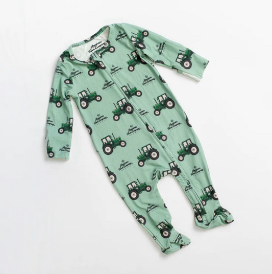 Green Tractor Bamboo Pajamas