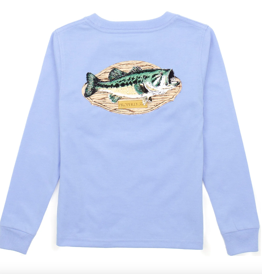 Bass Mount T-Shirt LS - Light Blue