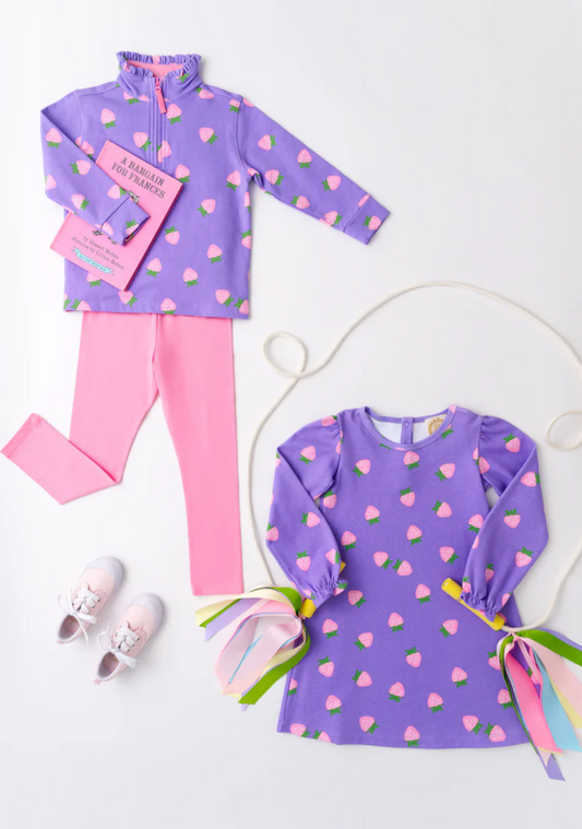 Sadie Sweatshirt Dress No Collar - Palisades Purple