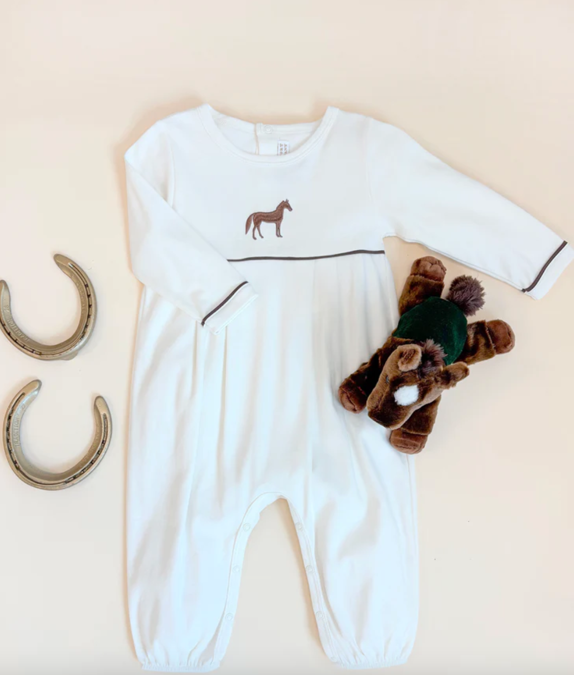 Long Sleeve Bradford Romper - Palmetto Pearl