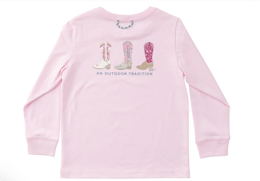 Girls Long Sleeve Cotton T-Shirt - Pink Tulle
