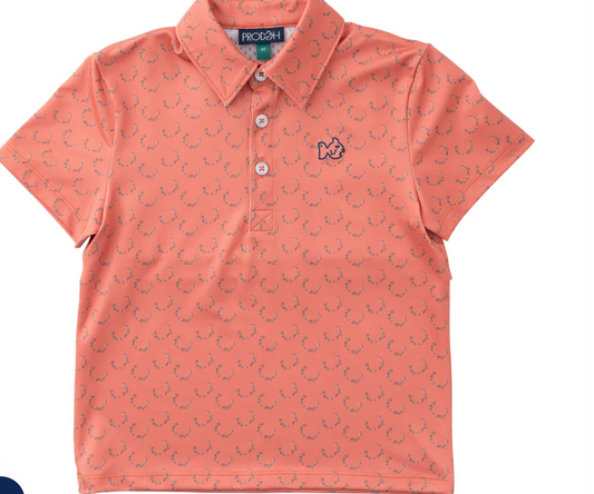 Boy's Pro Performance Polo - Antler Print