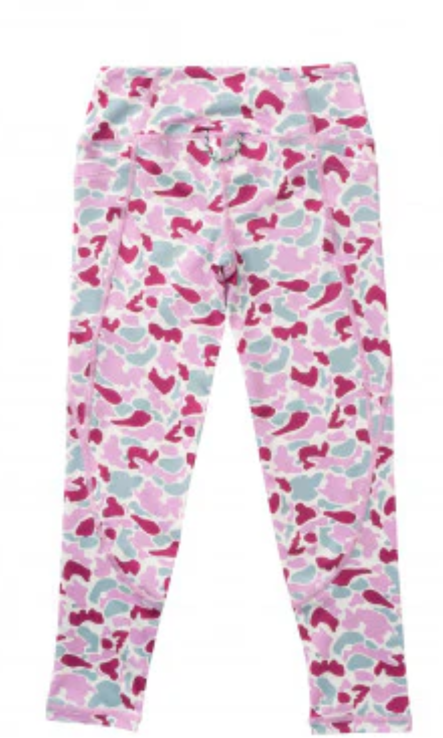 Girls Athletic Leggings - Break Point Camo