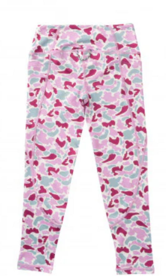 Girls Athletic Leggings - Break Point Camo