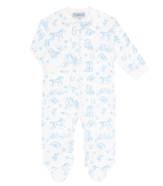 Blue Lone Star Tolie Zipper Footie