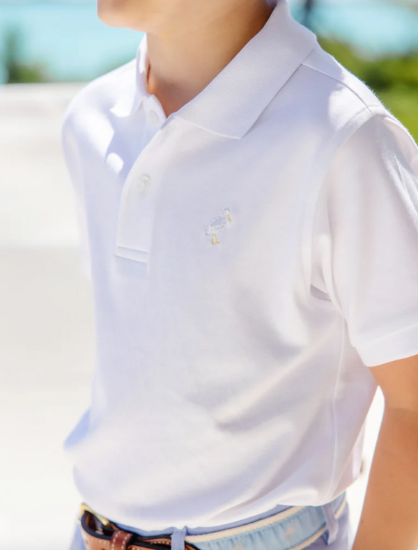 Prim & Proper Polo - Worth Ave White – The Byrd's Nest Children's Boutique