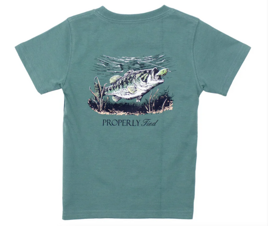 Boys Set The Hook SS - Marine Green