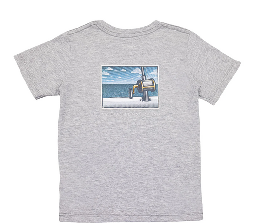 Offshore Reel SS Graphic T - Shirt - Grey