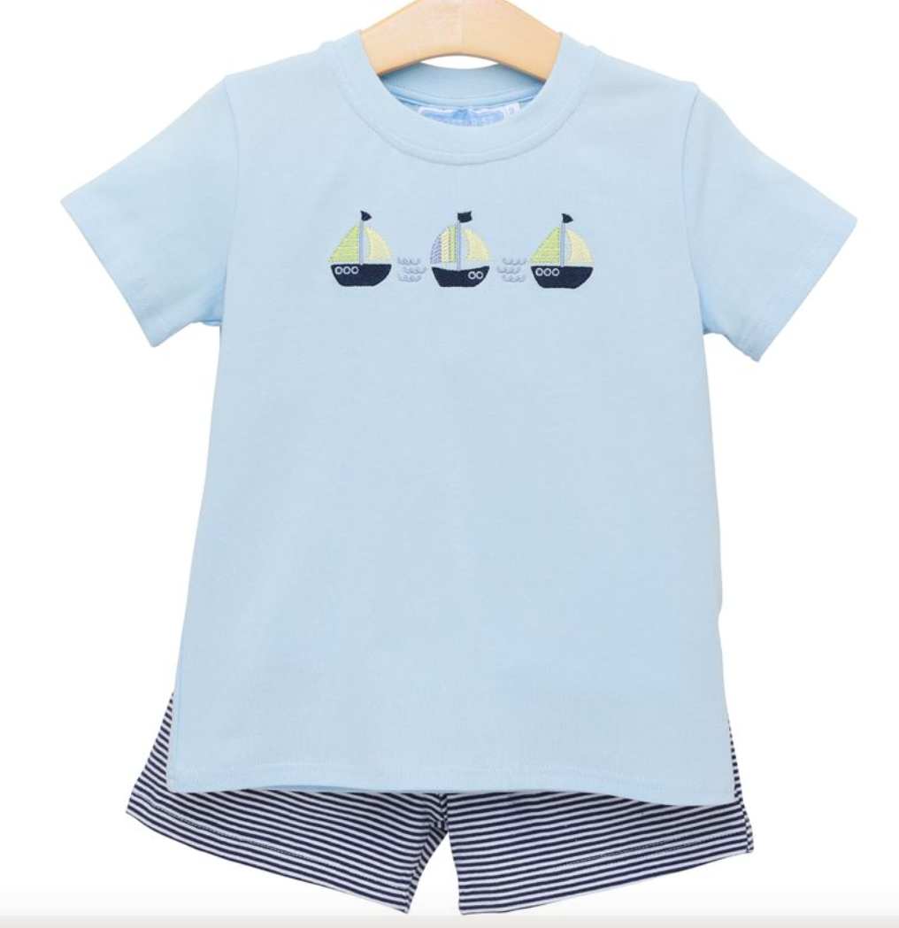 Boys Set Sail Short Set