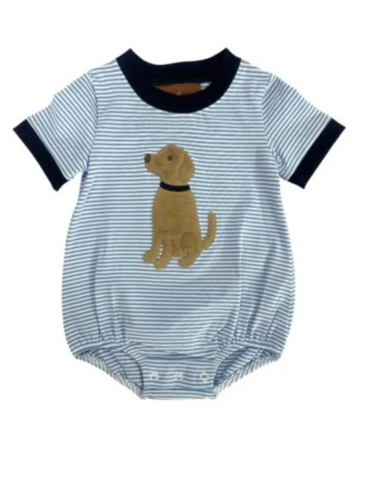 Puppy Applique Boys Bubble