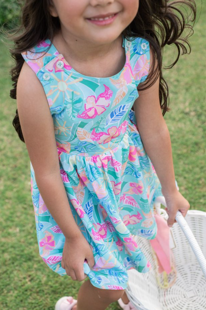 Crisscross Back Dress - Palm Paradise