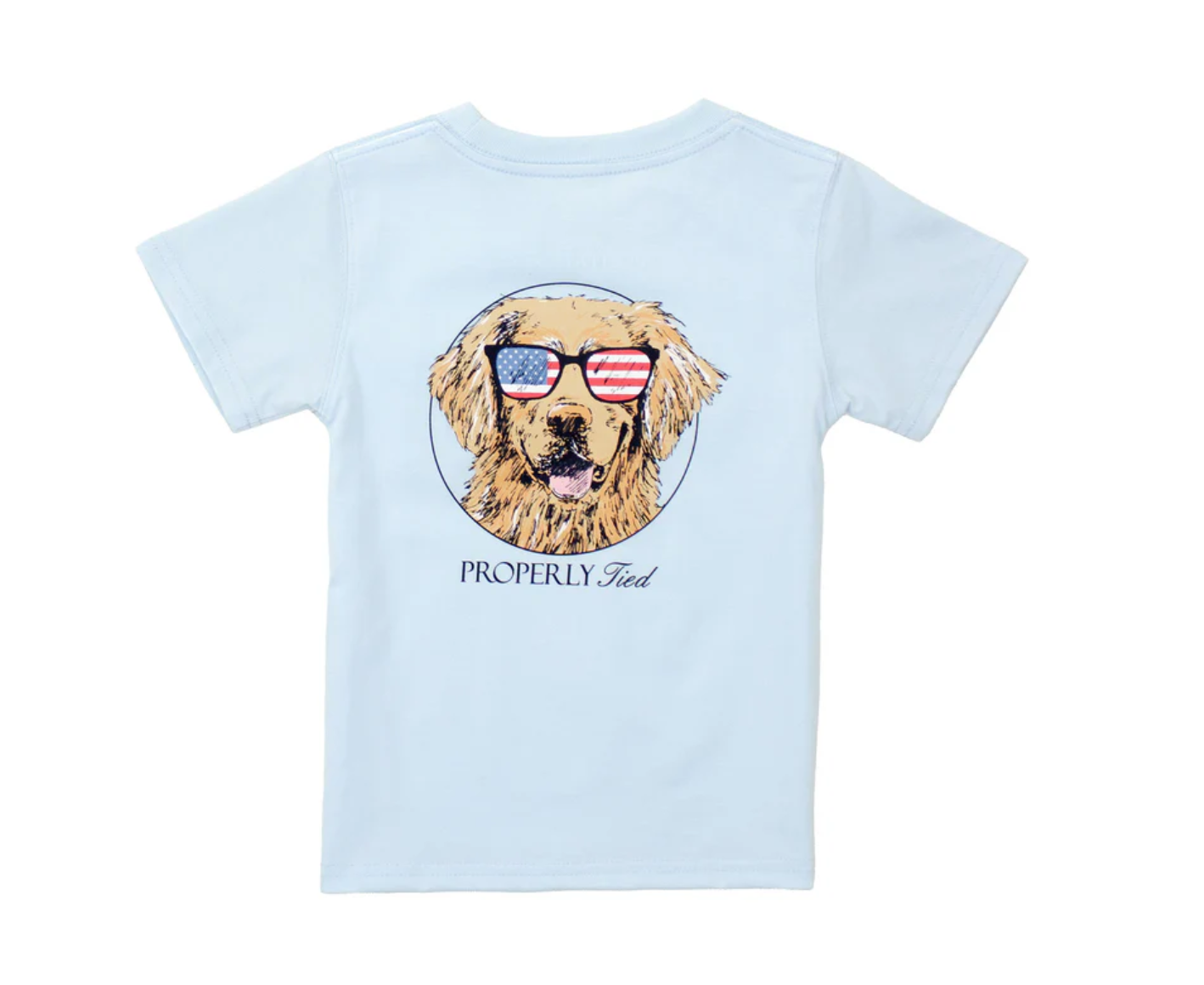Boys Patriot Dog SS - Periwinkle