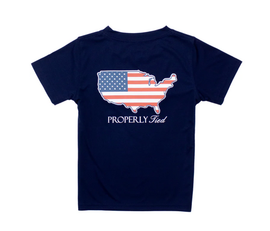 Boys Performance Tee SS - Old Glory River Blue