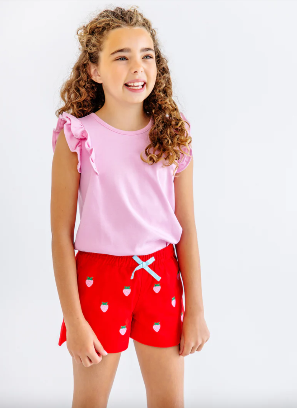Ruehling Ruffle Top - Pier Party Pink