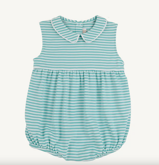 Sleeveless Bradford Bubble - Turks Teal Stripe