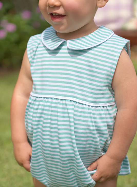 Sleeveless Bradford Bubble - Turks Teal Stripe