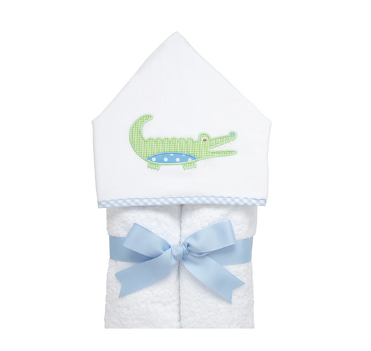 Blue Alligator Hooded Towel