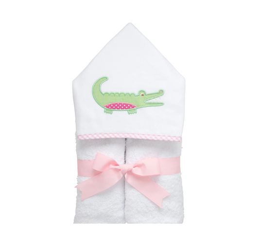 Pink Alligator Hooded Towel