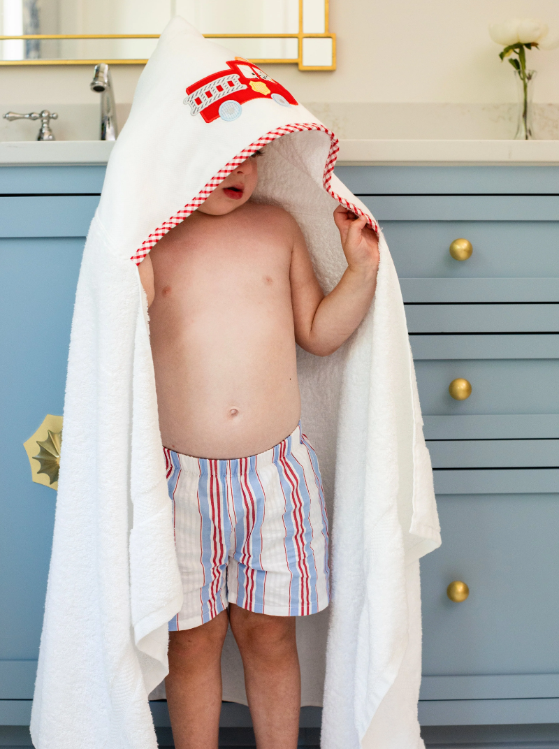 Fire Truck Hooded Towel