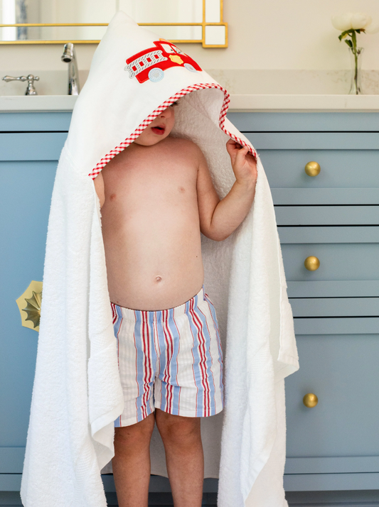 Fire Truck Hooded Towel