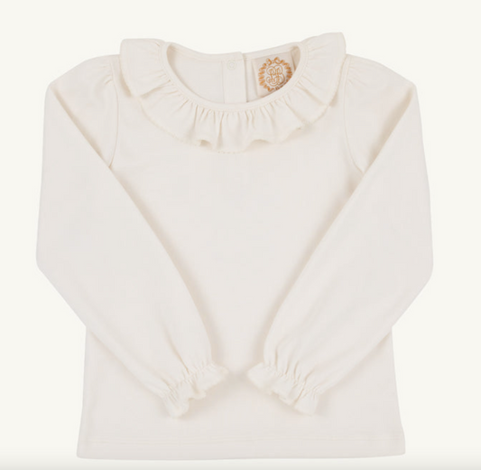 LS Ramona Ruffle Shirt - Palmetto Pearl