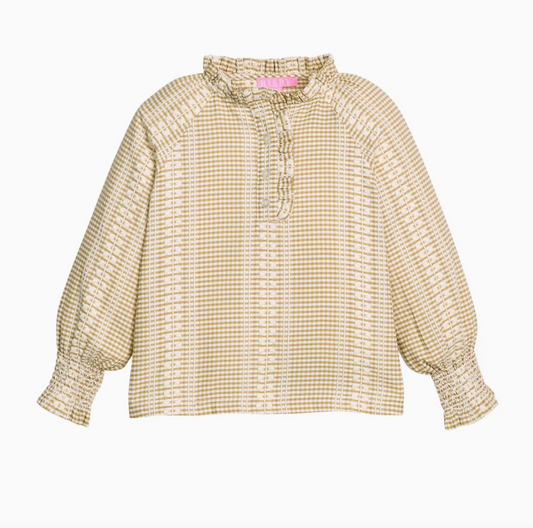 Gingham Khaki Shannon Top