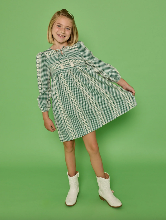 Geneva Green Gingham Dress